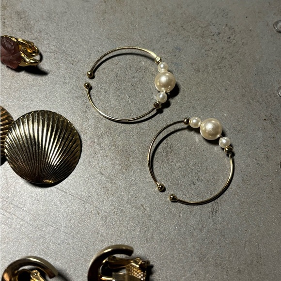 Gold & Silver Vtg & Modern Elegant Clip-on Earrings (includes signed set) - Picture 3 of 9